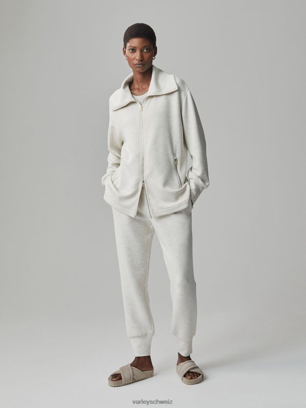 Bekleidung Elfenbeinmergel Frauen Varley Adair-Jacke mit durchgehendem Reißverschluss 8J4JZN112