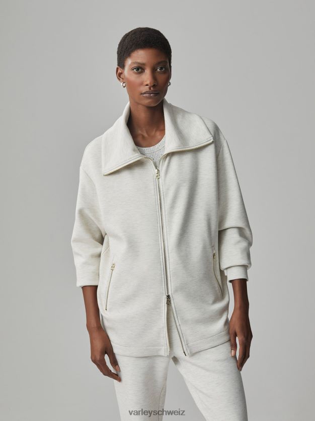 Bekleidung Elfenbeinmergel Frauen Varley Adair-Jacke mit durchgehendem Reißverschluss 8J4JZN112