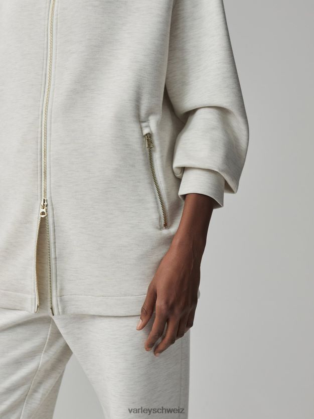 Bekleidung Elfenbeinmergel Frauen Varley Adair-Jacke mit durchgehendem Reißverschluss 8J4JZN112
