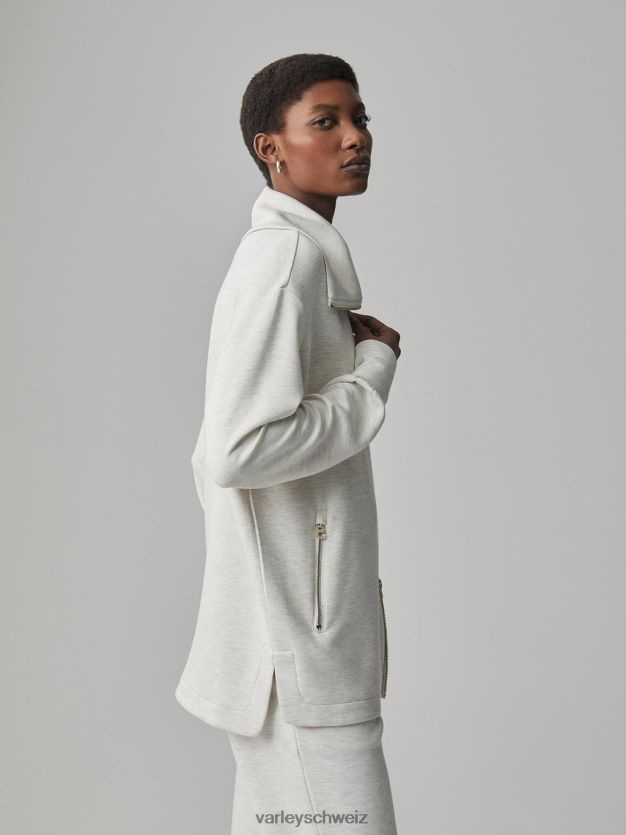 Bekleidung Elfenbeinmergel Frauen Varley Adair-Jacke mit durchgehendem Reißverschluss 8J4JZN112