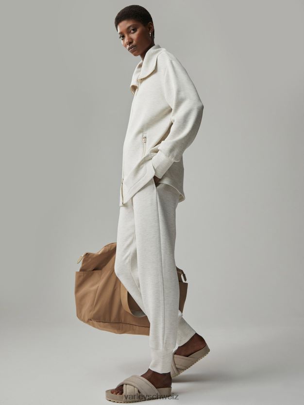 Bekleidung Elfenbeinmergel Frauen Varley Adair-Jacke mit durchgehendem Reißverschluss 8J4JZN112