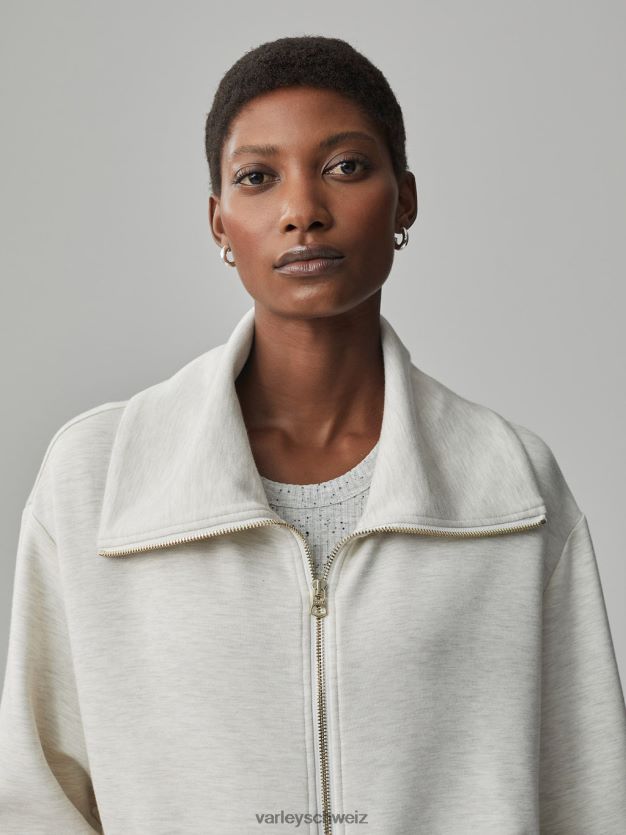 Bekleidung Elfenbeinmergel Frauen Varley Adair-Jacke mit durchgehendem Reißverschluss 8J4JZN112