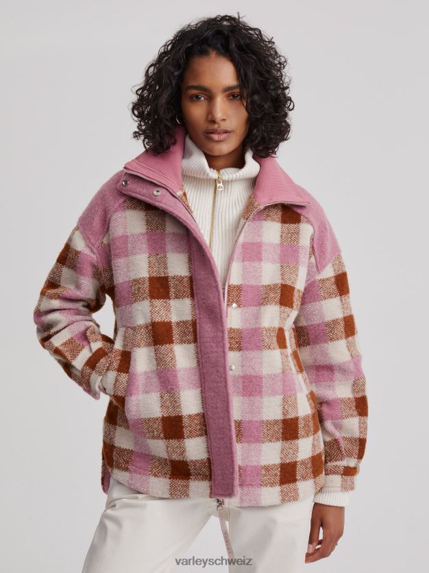 Bekleidung Karamellfarbenes Midi-Karomuster Frauen Varley Alma-Jacke 8J4JZN429