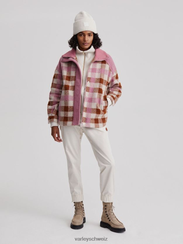 Bekleidung Karamellfarbenes Midi-Karomuster Frauen Varley Alma-Jacke 8J4JZN429