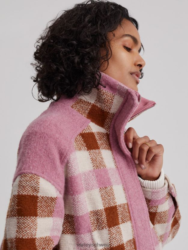 Bekleidung Karamellfarbenes Midi-Karomuster Frauen Varley Alma-Jacke 8J4JZN429