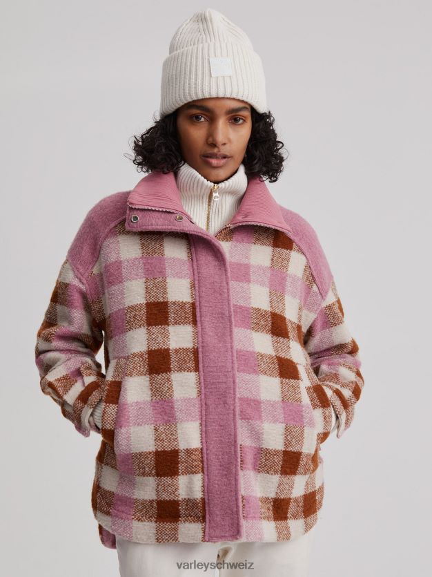 Bekleidung Karamellfarbenes Midi-Karomuster Frauen Varley Alma-Jacke 8J4JZN429