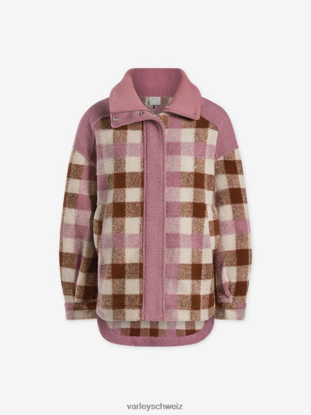 Bekleidung Karamellfarbenes Midi-Karomuster Frauen Varley Alma-Jacke 8J4JZN429