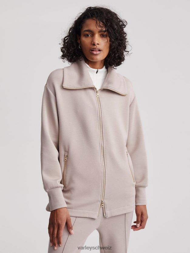 Bekleidung taupefarbener Ton Frauen Varley Adair-Jacke mit durchgehendem Reißverschluss 8J4JZN110