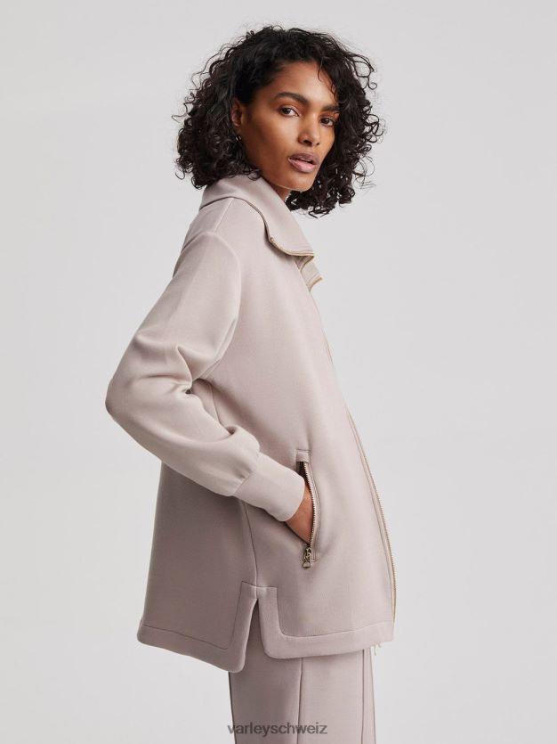 Bekleidung taupefarbener Ton Frauen Varley Adair-Jacke mit durchgehendem Reißverschluss 8J4JZN110