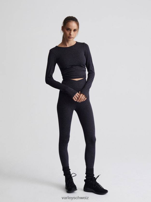 Bekleidung schwarzer Mergel Frauen Varley Immer warmes, kurz geschnittenes Sloan-T-Shirt 8J4JZN222