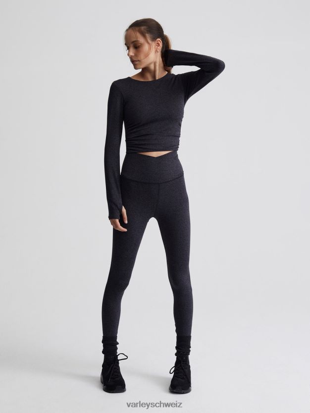 Bekleidung schwarzer Mergel Frauen Varley Immer warmes, kurz geschnittenes Sloan-T-Shirt 8J4JZN222