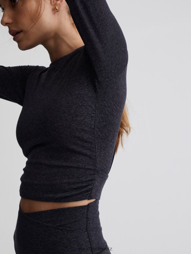 Bekleidung schwarzer Mergel Frauen Varley Immer warmes, kurz geschnittenes Sloan-T-Shirt 8J4JZN222