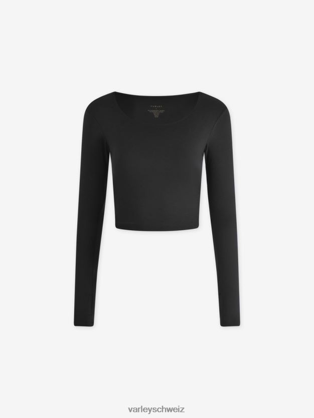 Bekleidung schwarzer Mergel Frauen Varley Immer warmes, kurz geschnittenes Sloan-T-Shirt 8J4JZN222