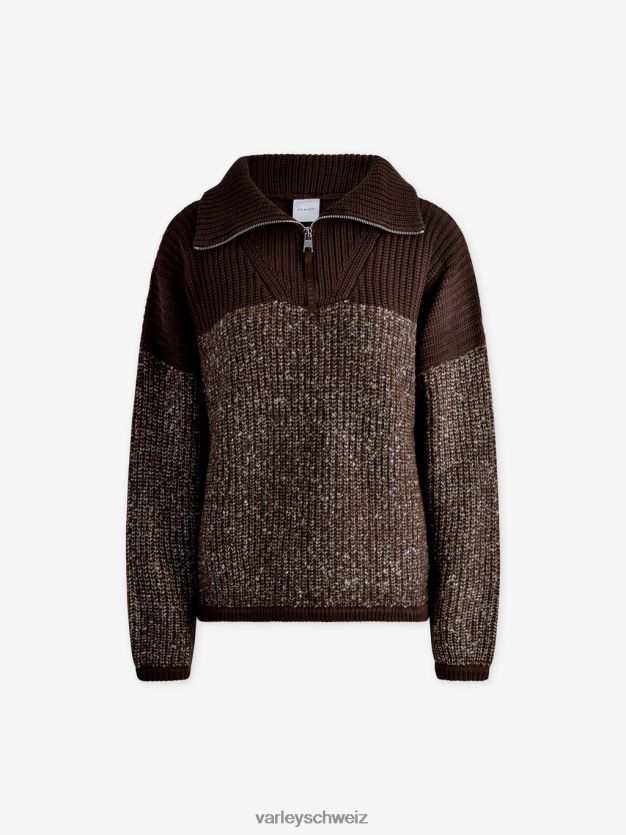Bekleidung Kaffeebohnen-/Reiherfleckstrick Frauen Varley Willard-Pullover mit halbem Reißverschluss 8J4JZN212