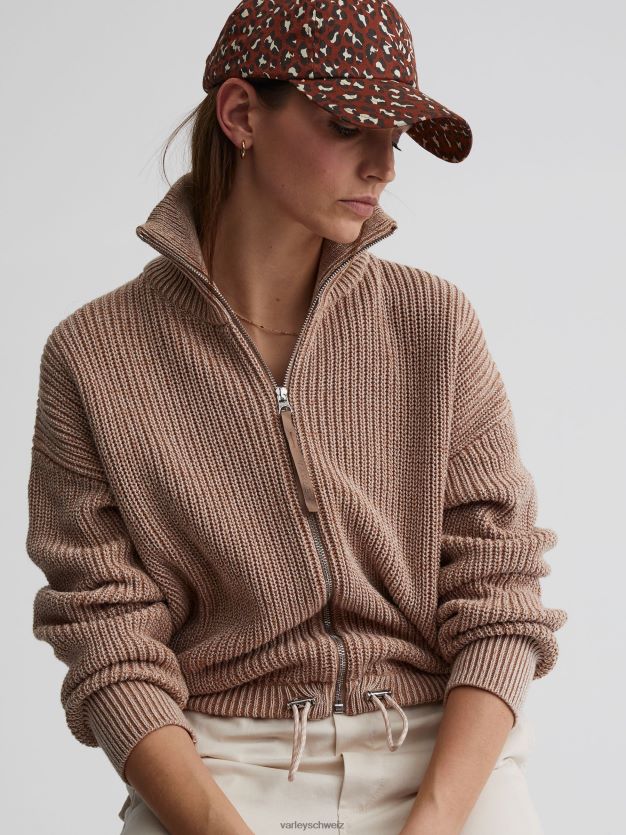 Bekleidung Pfifferling/Reiher-Sprenkelstrick Frauen Varley Anderson-Strickjacke mit durchgehendem Reißverschluss 8J4JZN205