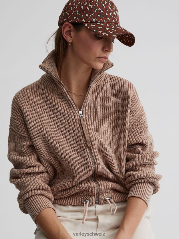 Bekleidung Pfifferling/Reiher-Sprenkelstrick Frauen Varley Anderson-Strickjacke mit durchgehendem Reißverschluss 8J4JZN205