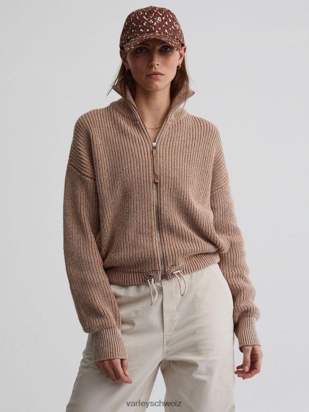 Bekleidung Pfifferling/Reiher-Sprenkelstrick Frauen Varley Anderson-Strickjacke mit durchgehendem Reißverschluss 8J4JZN205