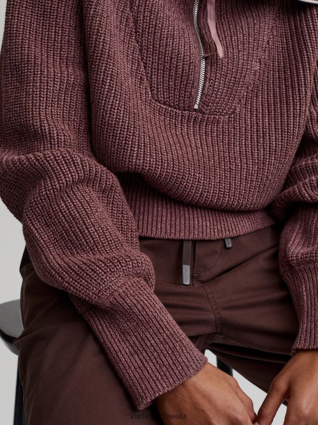 Bekleidung Rosa-Taupe-Sprenkel Frauen Varley Mentone-Strickpullover mit halbem Reißverschluss 8J4JZN219