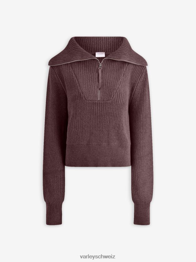Bekleidung Rosa-Taupe-Sprenkel Frauen Varley Mentone-Strickpullover mit halbem Reißverschluss 8J4JZN219