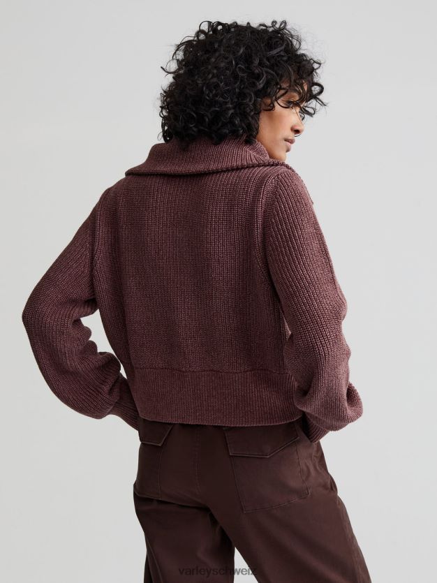 Bekleidung Rosa-Taupe-Sprenkel Frauen Varley Mentone-Strickpullover mit halbem Reißverschluss 8J4JZN219