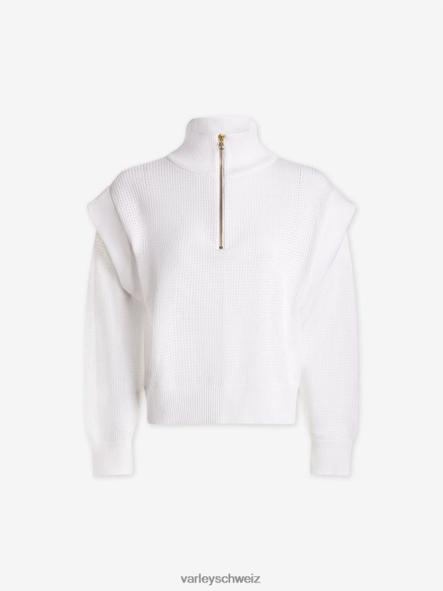 Bekleidung Weiß Frauen Varley Atwood-Strick mit halbem Reißverschluss 8J4JZN7