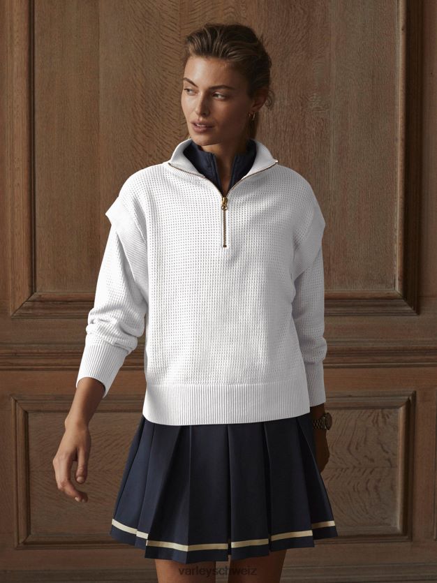 Bekleidung Weiß Frauen Varley Atwood-Strick mit halbem Reißverschluss 8J4JZN7