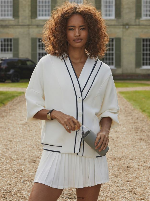 Bekleidung Weiß Frauen Varley Decker Off-Court-Cardigan 8J4JZN12