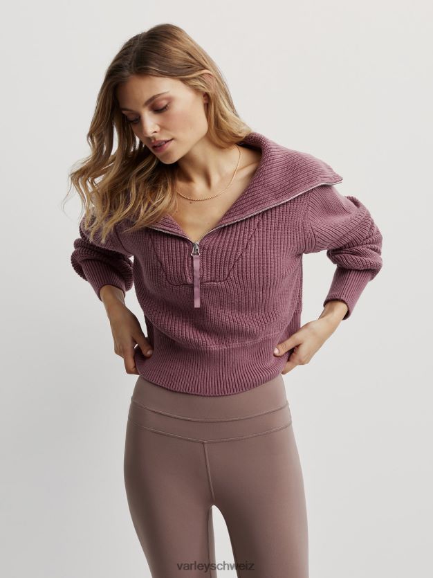 Bekleidung rosabraun Frauen Varley Mentone-Strickpullover mit halbem Reißverschluss 8J4JZN221