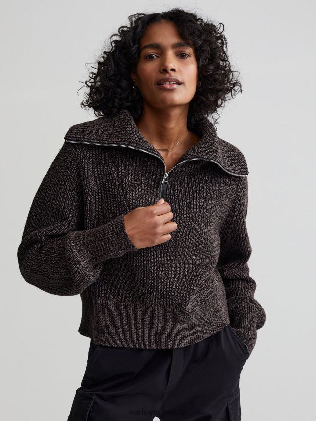 Bekleidung schwarzer Fleck Frauen Varley Mentone-Strickpullover mit halbem Reißverschluss 8J4JZN216