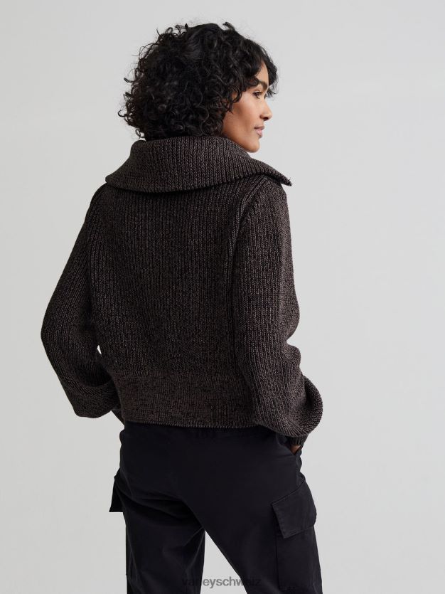 Bekleidung schwarzer Fleck Frauen Varley Mentone-Strickpullover mit halbem Reißverschluss 8J4JZN216