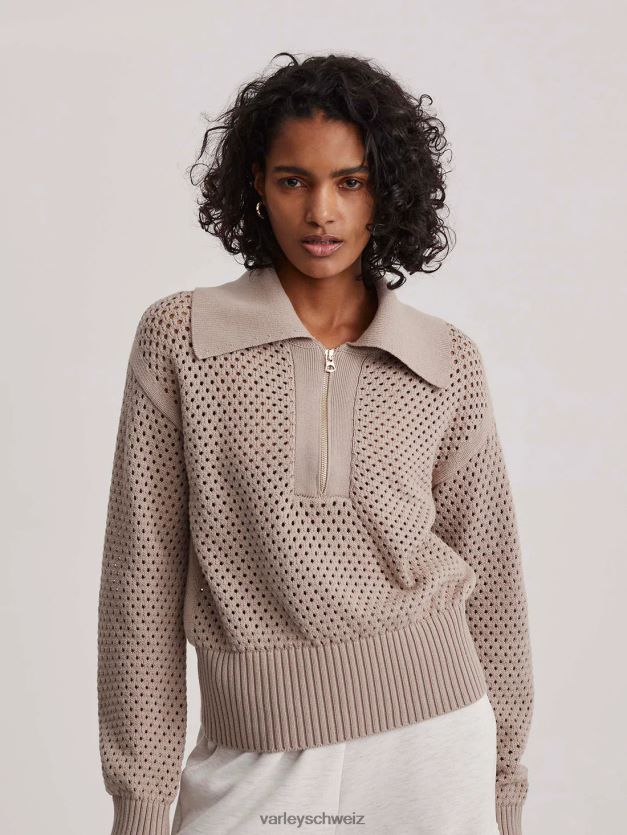 Bekleidung taupefarbener Ton Frauen Varley Lilien-Strickpolo 8J4JZN152