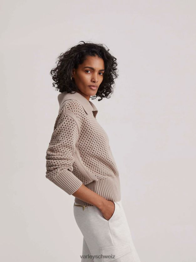 Bekleidung taupefarbener Ton Frauen Varley Lilien-Strickpolo 8J4JZN152