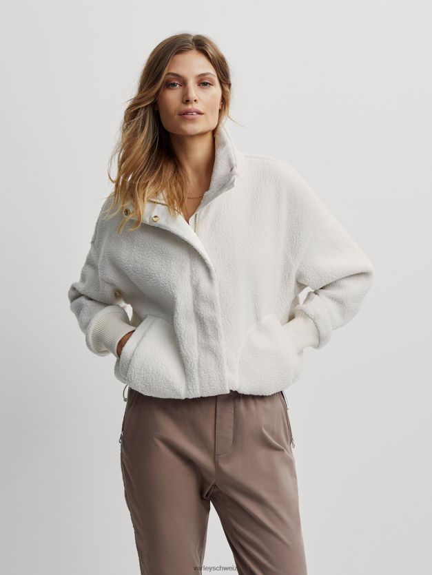 Bekleidung flüstern weiß Frauen Varley Mayland Fleecejacke 8J4JZN437