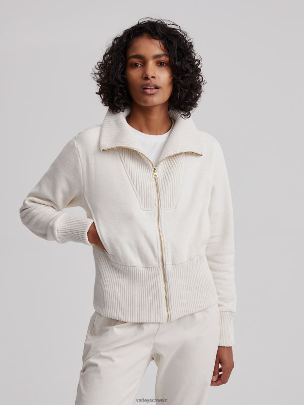 Bekleidung Elfenbeinmergel Frauen Varley Alisa-Sweatshirt mit durchgehendem Reißverschluss 8J4JZN186
