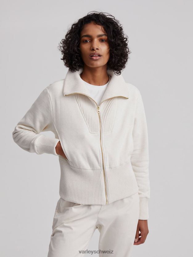 Bekleidung Elfenbeinmergel Frauen Varley Alisa-Sweatshirt mit durchgehendem Reißverschluss 8J4JZN186