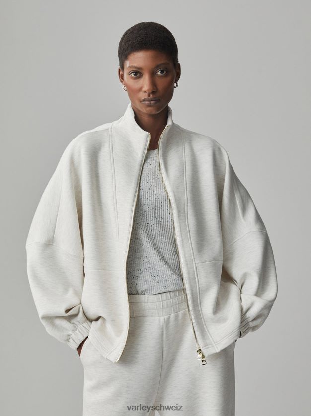 Bekleidung Elfenbeinmergel Frauen Varley Ashbury-Sweatshirt mit durchgehendem Reißverschluss 8J4JZN38