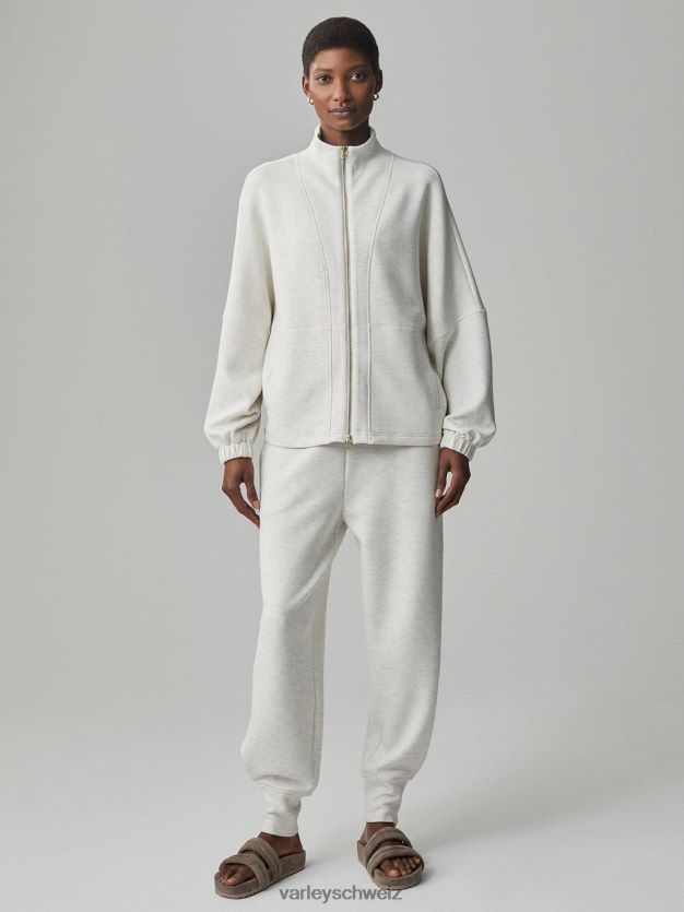 Bekleidung Elfenbeinmergel Frauen Varley Ashbury-Sweatshirt mit durchgehendem Reißverschluss 8J4JZN38