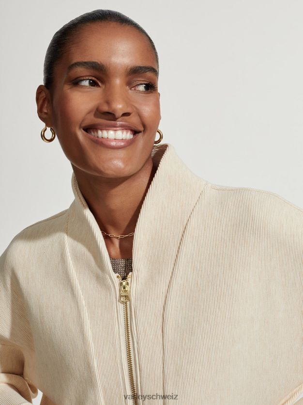 Bekleidung Haferflockenmergel Frauen Varley Rosanne-Sweatshirt mit durchgehendem Reißverschluss 8J4JZN108