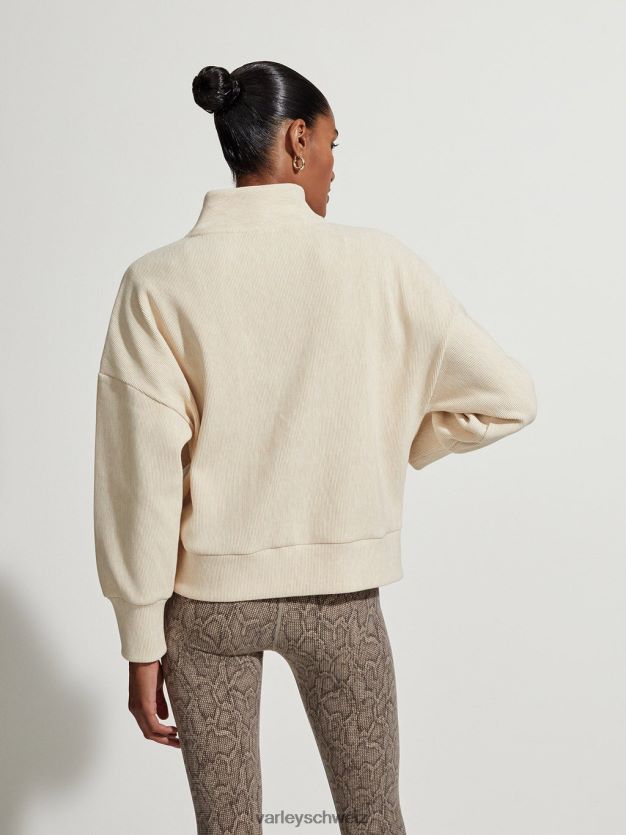 Bekleidung Haferflockenmergel Frauen Varley Rosanne-Sweatshirt mit durchgehendem Reißverschluss 8J4JZN108