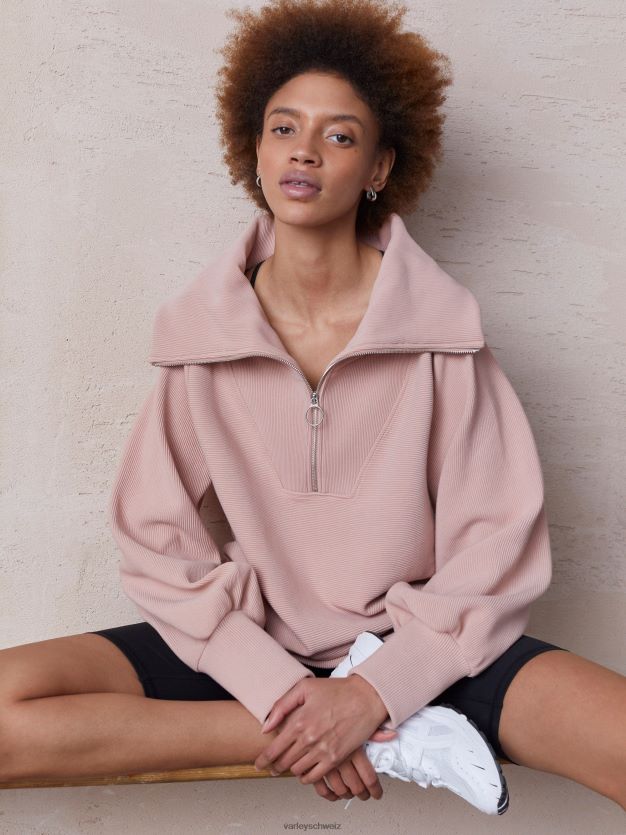 Bekleidung Nostalgie stieg Frauen Varley Vine-Pullover mit halbem Reißverschluss 8J4JZN89