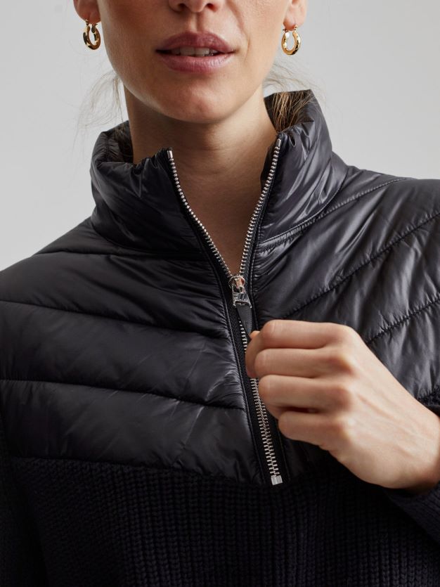 Bekleidung Schwarz Frauen Varley Daines-Pullover mit halbem Reißverschluss 8J4JZN421