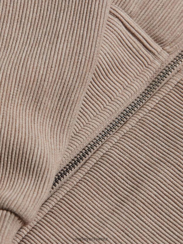 Bekleidung Taupe-Mergel Frauen Varley Rosanne-Sweatshirt mit durchgehendem Reißverschluss 8J4JZN109