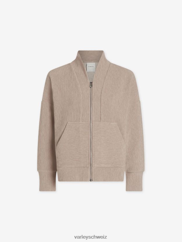 Bekleidung Taupe-Mergel Frauen Varley Rosanne-Sweatshirt mit durchgehendem Reißverschluss 8J4JZN109