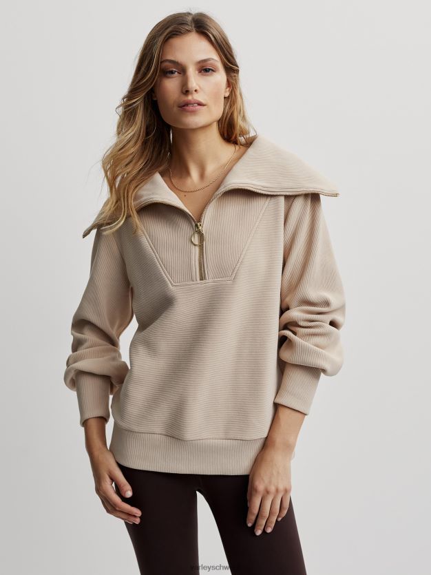 Bekleidung Taupe-Mergel Frauen Varley Vine-Pullover mit halbem Reißverschluss 8J4JZN94