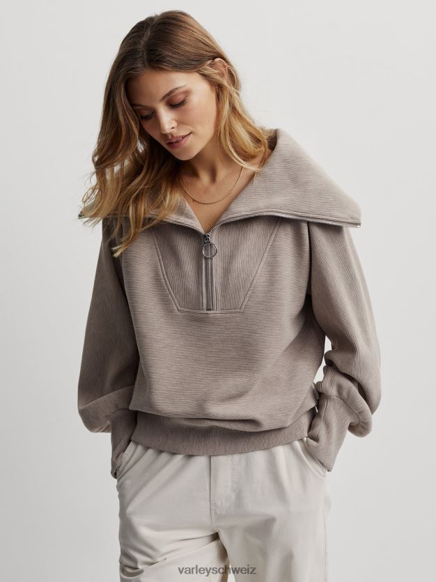 Bekleidung Taupe-Mergel Frauen Varley Vine-Pullover mit halbem Reißverschluss 8J4JZN94