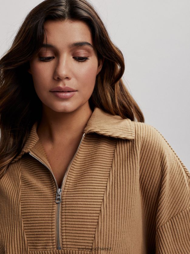 Bekleidung Wüstensand Frauen Varley Blair-Pullover mit halbem Reißverschluss 8J4JZN195