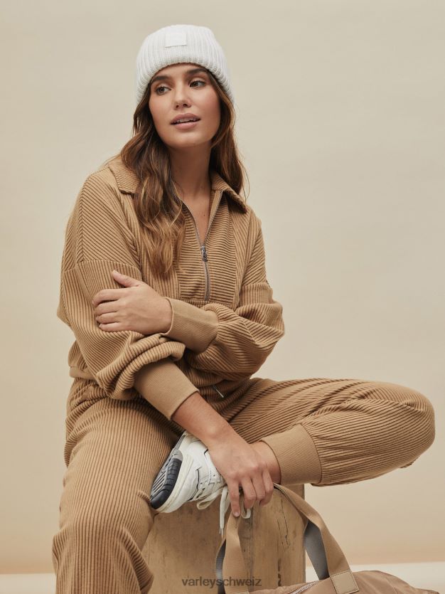 Bekleidung Wüstensand Frauen Varley Blair-Pullover mit halbem Reißverschluss 8J4JZN195