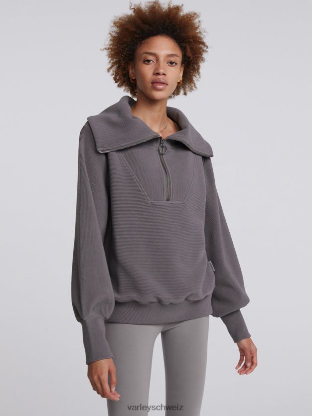 Bekleidung dunkles Möwengrau Frauen Varley Vine-Pullover mit halbem Reißverschluss 8J4JZN96