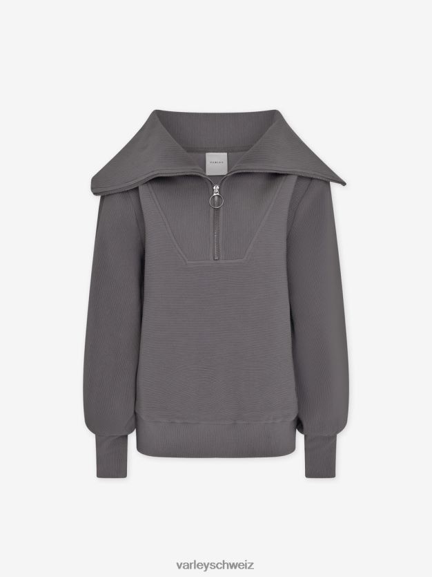 Bekleidung dunkles Möwengrau Frauen Varley Vine-Pullover mit halbem Reißverschluss 8J4JZN96
