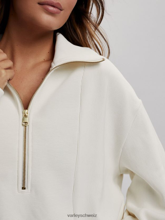 Bekleidung flüstern weiß Frauen Varley Ramona-Pullover mit halbem Reißverschluss 8J4JZN147